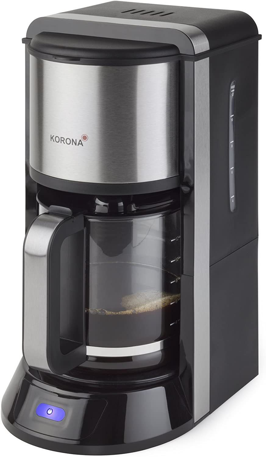 Korona 10290 Coffee Machine Black Stainless Steel 1000 Watt High-Quality in Shape and Workmanship Metallic