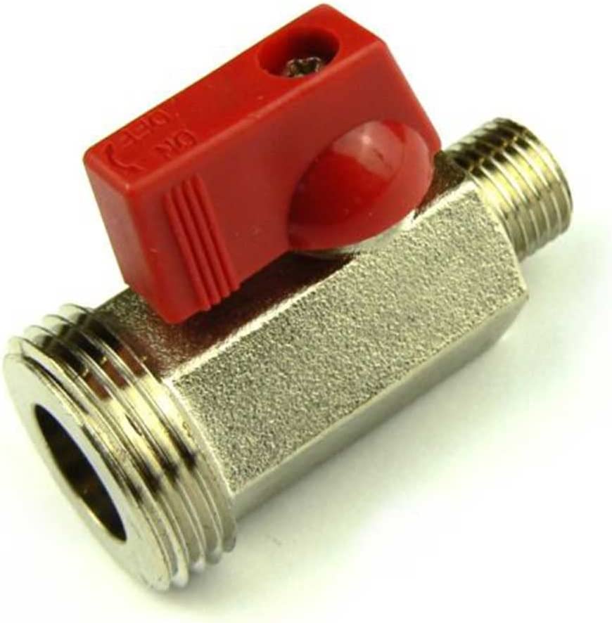 Stopcock 1-Conductor 1x 1/4 inch Male Thread 1x 3/4 Inch Male Thread for CO2 N2 Pressure Reducer Replacement Part Tap