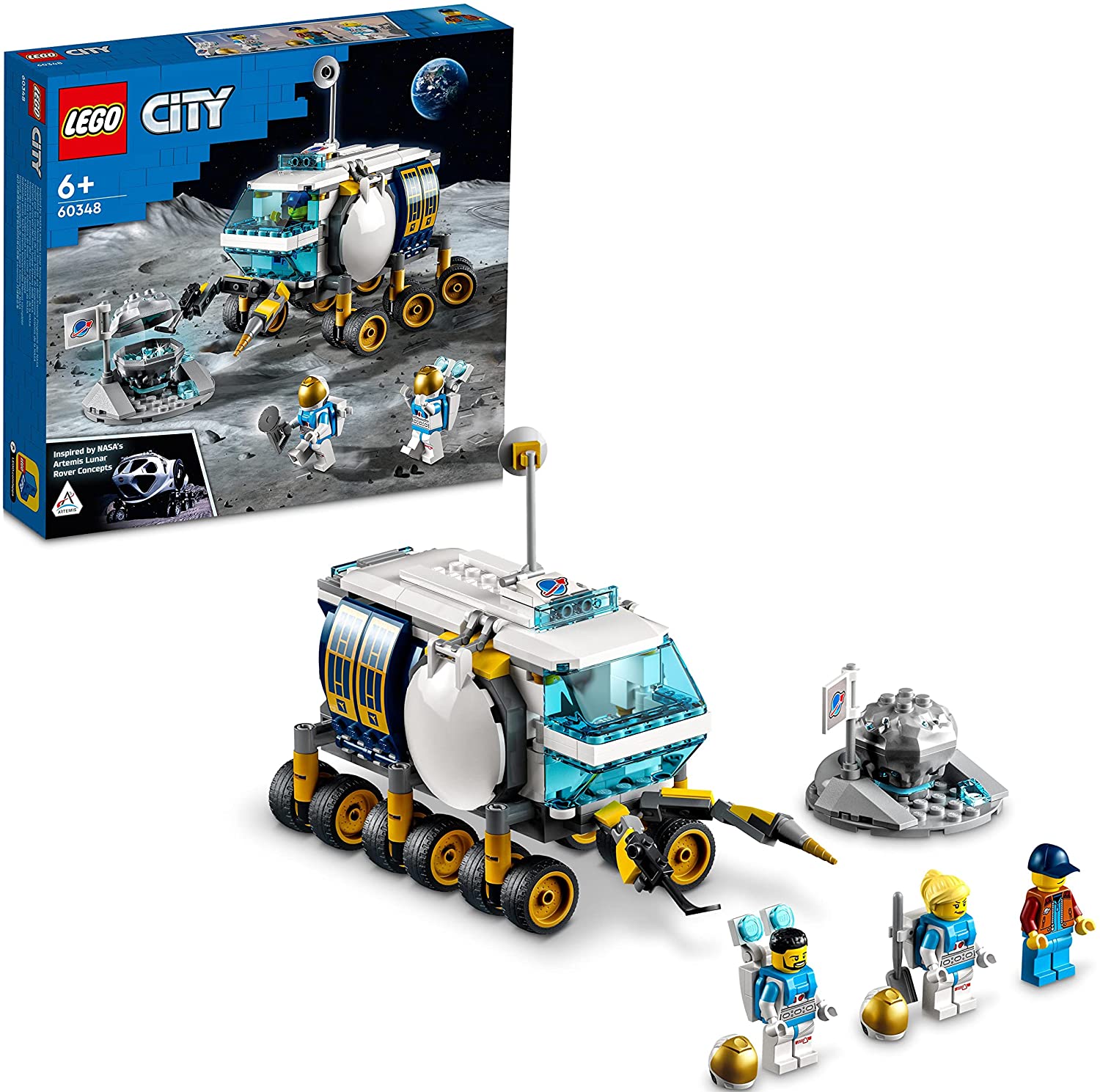 LEGO 60348 City Moon Rover Space Toy with Astronaut Mini Figures from the L