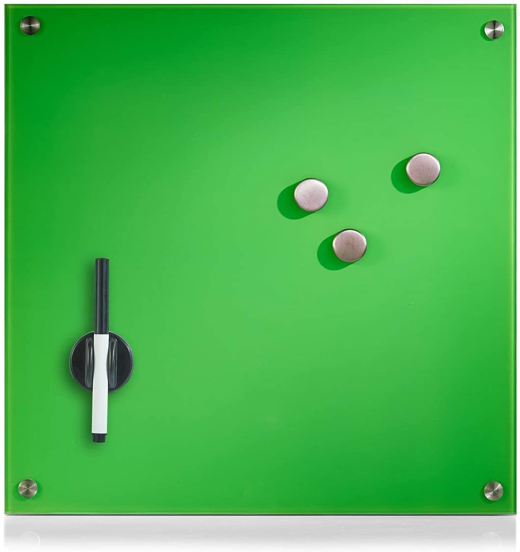 Zeller 40 x 40 cm Memo Board, Glass/ Green