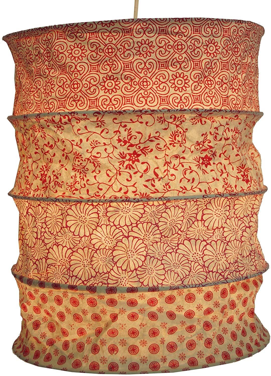 Guru-Shop Round Paper Pendant Lamp, Lokta Paper Lampshade Kailash Handmade 