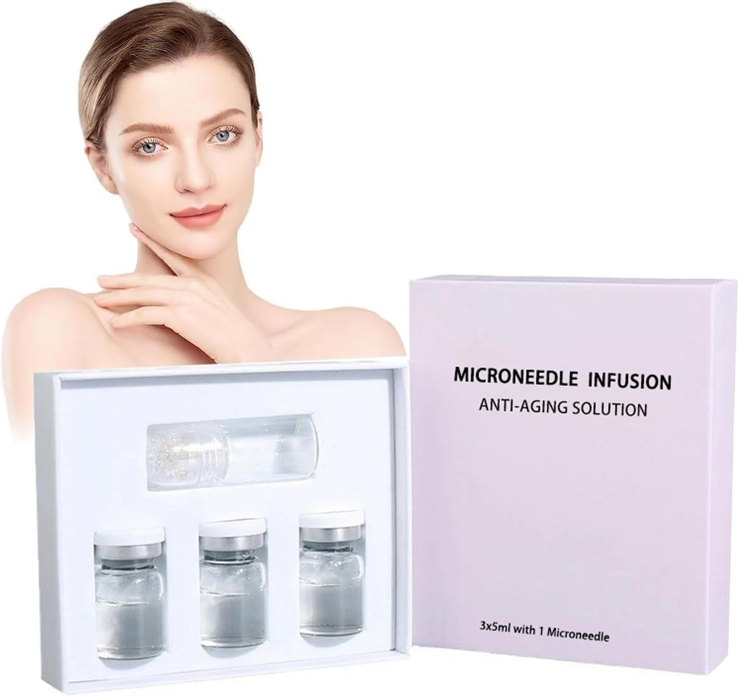 Seranova Micro Infusion System, Seranova Microneedling Set, Seranova Micro Needling Kit, Micro Infusion Kit, Skin Tightener, Anti-Ageing & Smooth Wrinkle Face Serum for All Skin Types (5 ml, 3 Pieces)