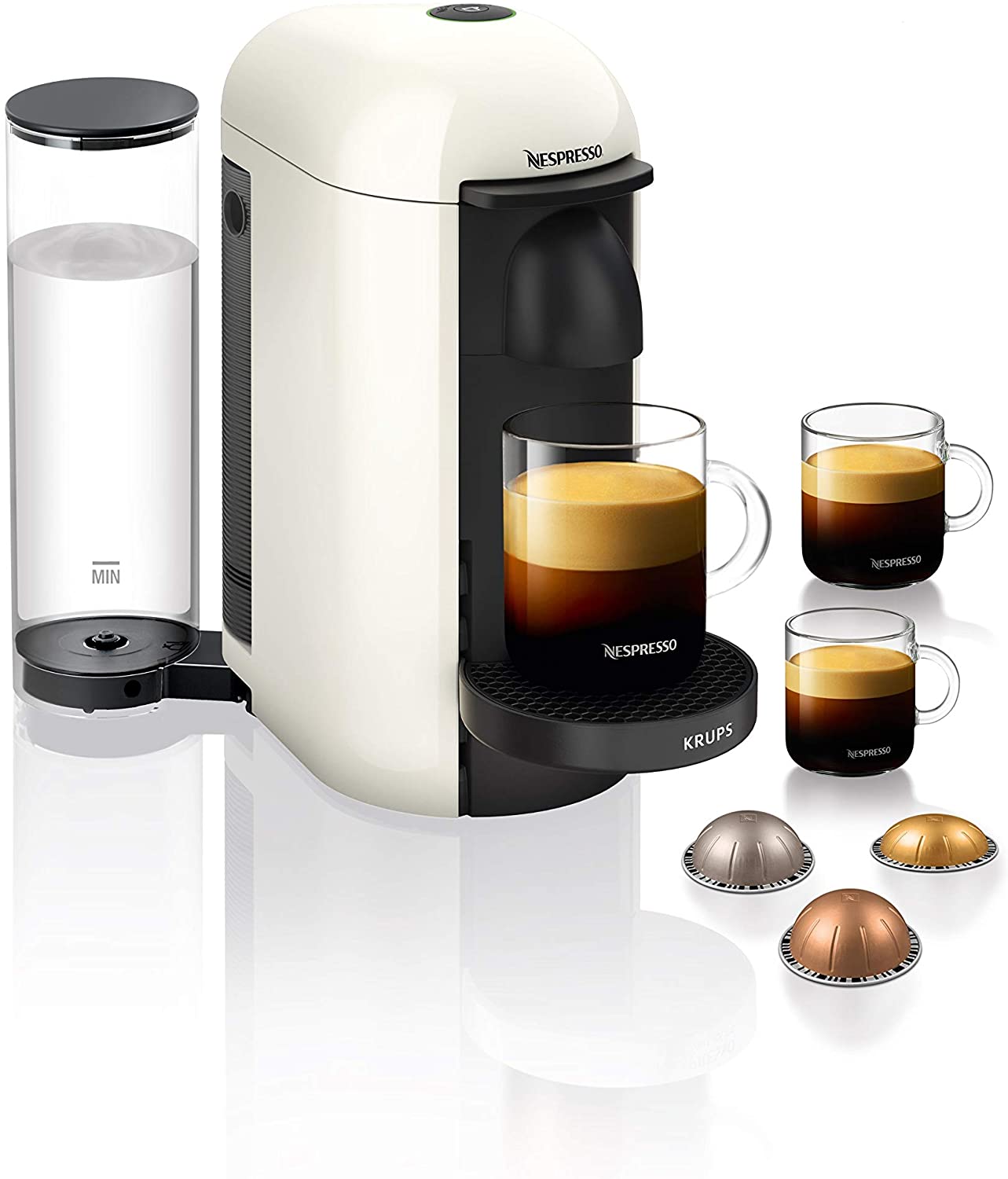 Krups Nespresso Vertuo Next Coffee-Capsule Machine | 1.7 Litre Water Tank | Capsule Detection by Barcode | Made from 54% Recycled Plastic