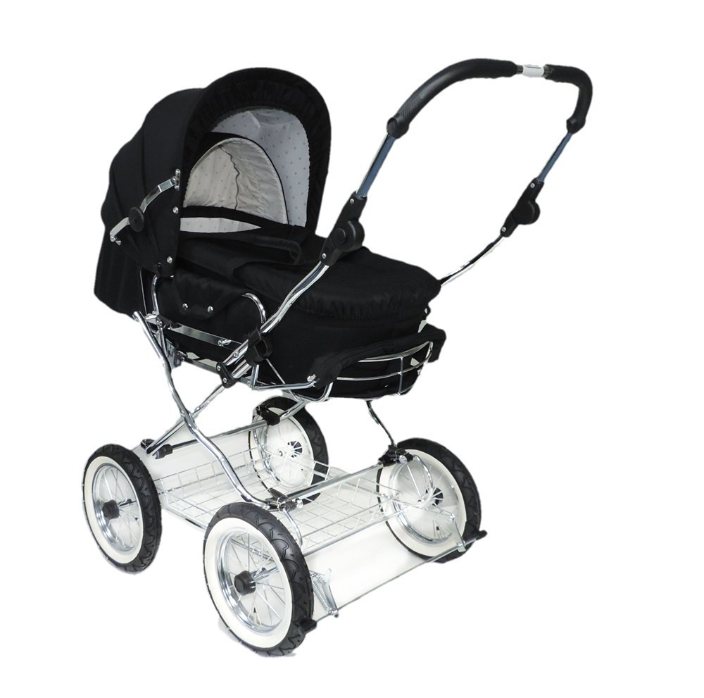 Eichhorn Combination Pushchair with Leather Strap Frame with Slide Height Adjustment with Fixed Carry Bag LuxVersion Pneumatic Tyre