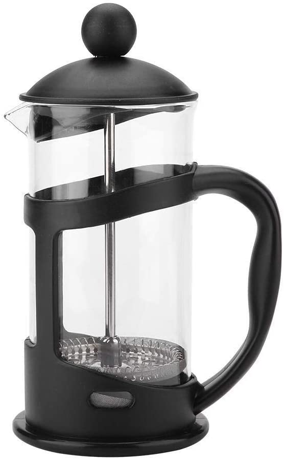 Wolfgo Coffee Pot Portable Stainless Steel Glass Coffee Maker French Press for Home Office Tea Coffee (350ml/600ml/1000ml) (Size: 350ml)
