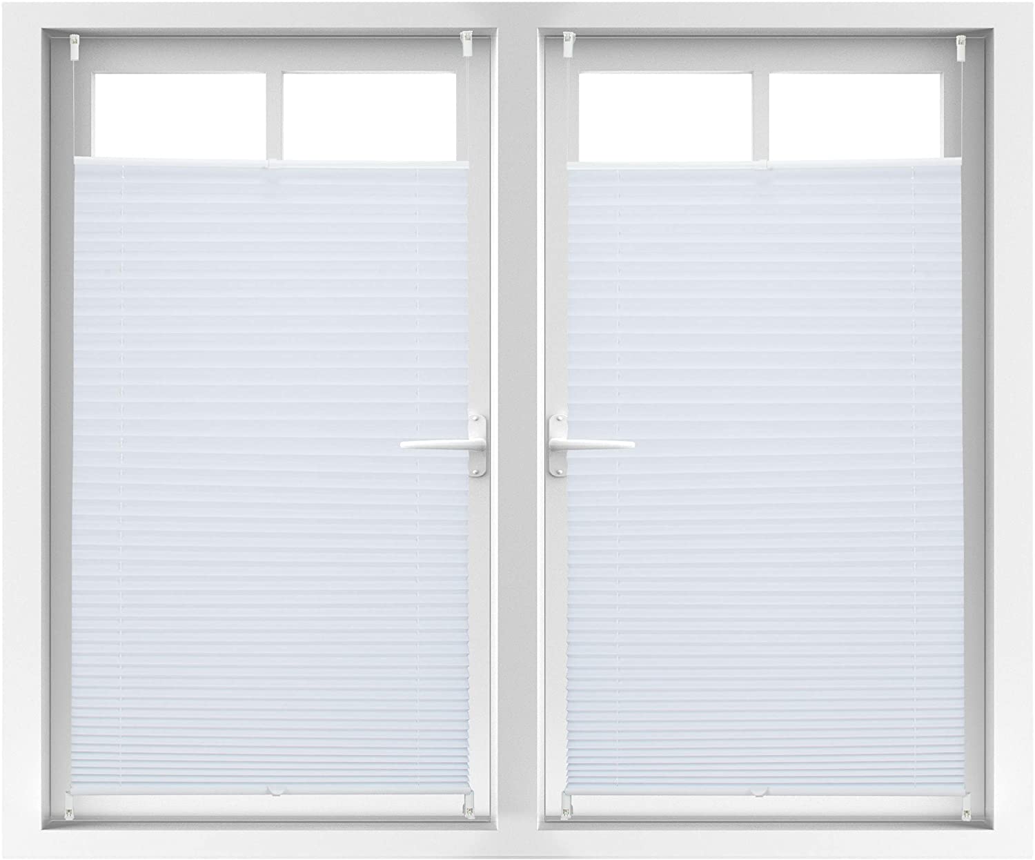 2X Pleated Blind Klemmfix Without Drilling, Stick-On, Folding Blind Blind W