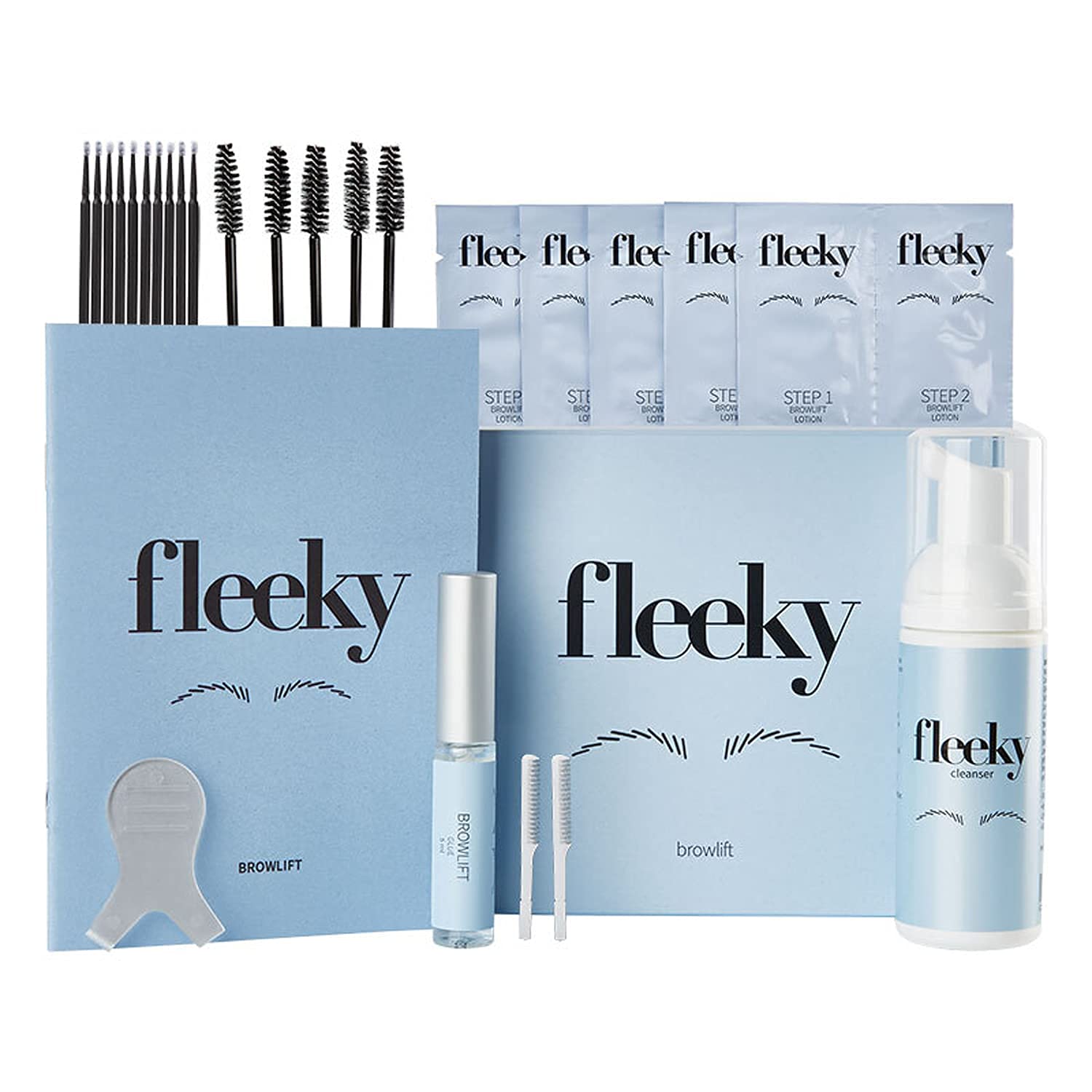 Fleeky Eyebrow Lifting Set | Browlift Kit Maxi | Studio Quality at Home Brow Lifting Set | 100% Vegan Cruelty Free | Eyebrow Lamination Set Curling | 5x2 Simultaneous Applications | Makeup Set, ‎blau