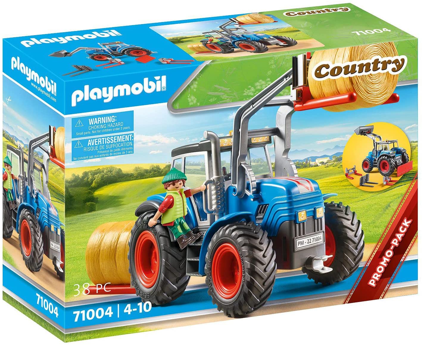 PLAYMOBIL Country 71004 Large Tractor with Accessories and Tow Bar Toy for Children from 4 Years