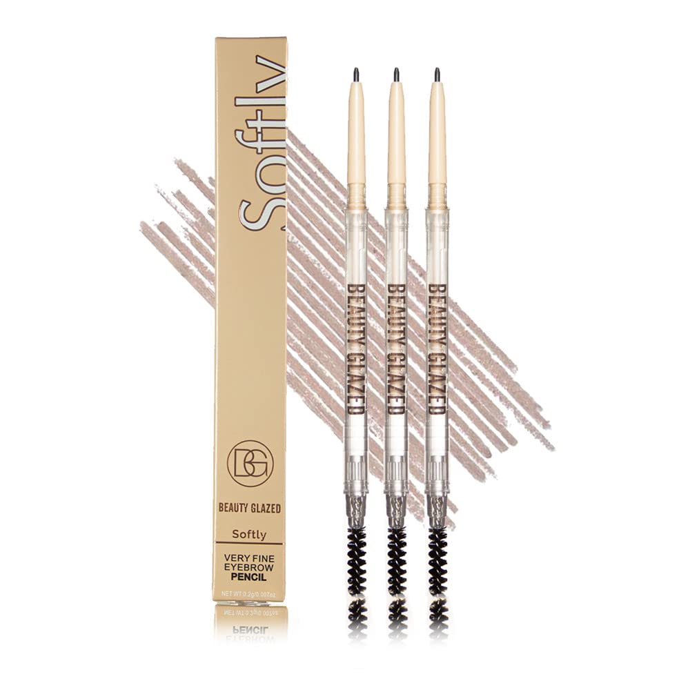 Timipoo Eyebrow pencil, durable waterproof, super fine automatic cosmetic pen, 3 colours (1, 03# black grey), ‎03# grey