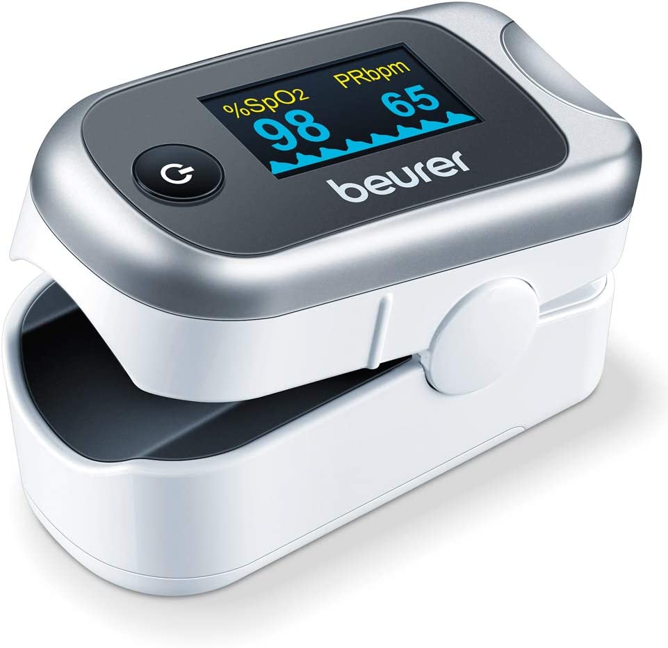 Beurer PO 40 Pulse Oximeter For Measuring Oxygen Saturation, Heart Rate And Perfusions Index (PI), Pain Free Application, Colour Display