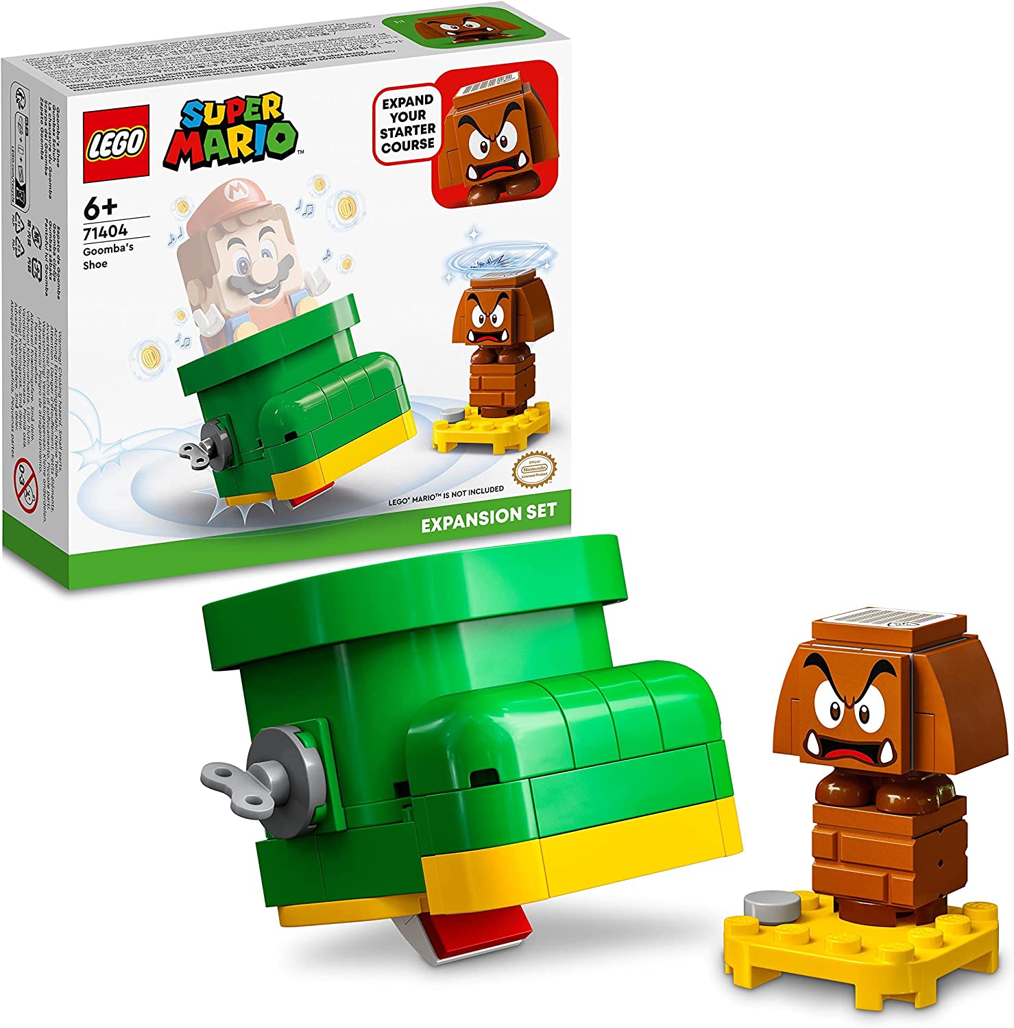 LEGO 71404 Super Mario Gumbas Shoe - Expansion Set, Toy to Combine with Mario, Luigi or Peach Starter Set, with Gumba Figure