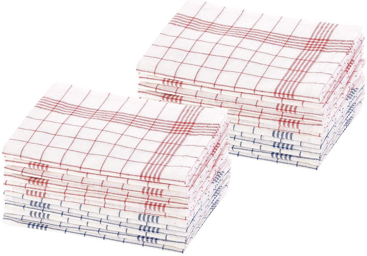 Rosenstein & Söhne Kitchen Towels Set of 24 Half-Linen Tea Towels 70 x 50 cm Oeko-Tex