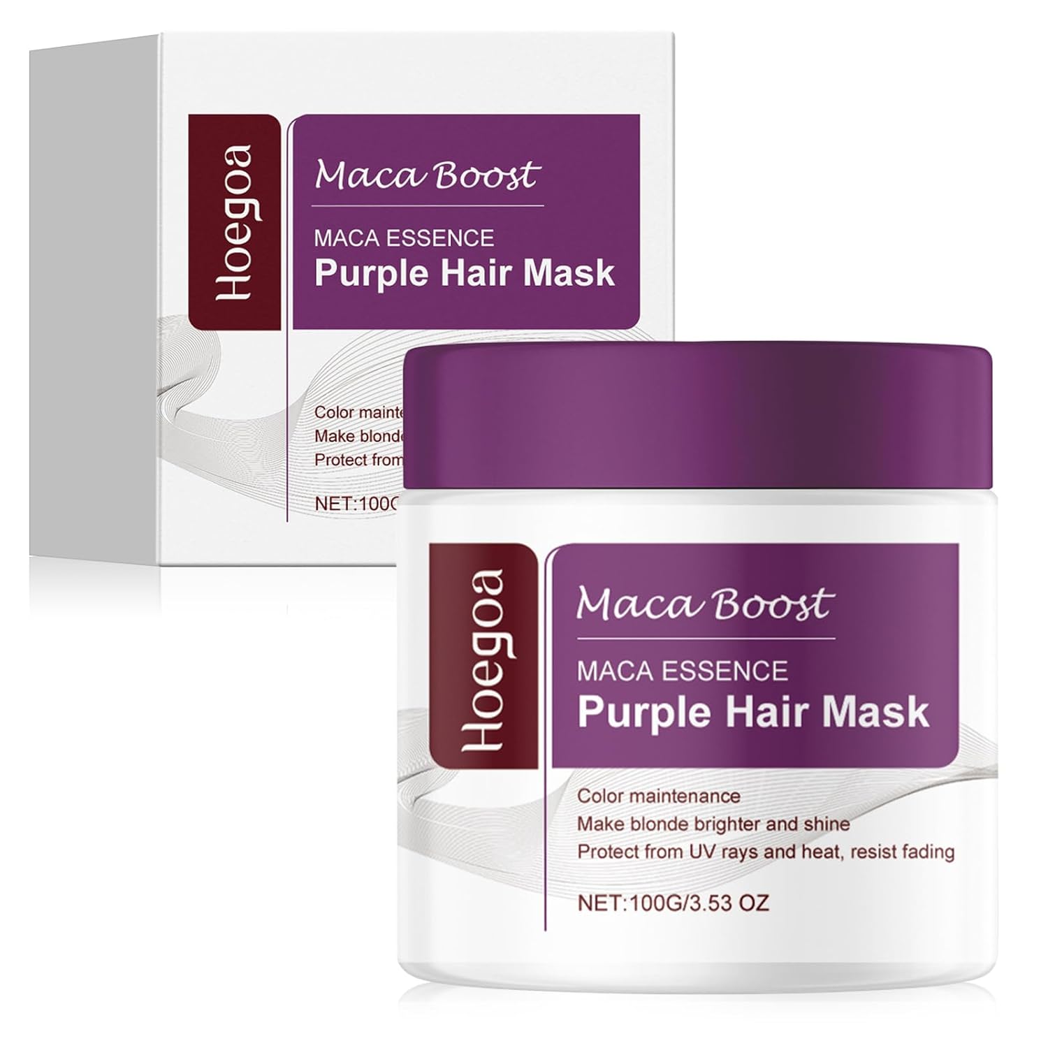 Purple Collagen Hair Mask, Maca Essence Deep Repair Hair Conditioner, Deep Conditioner, Hair Care for Broken Hair, Hyaluronic Repair, Moisturizing and Nourishing, Hair Care, Shine, Anti-Frizz