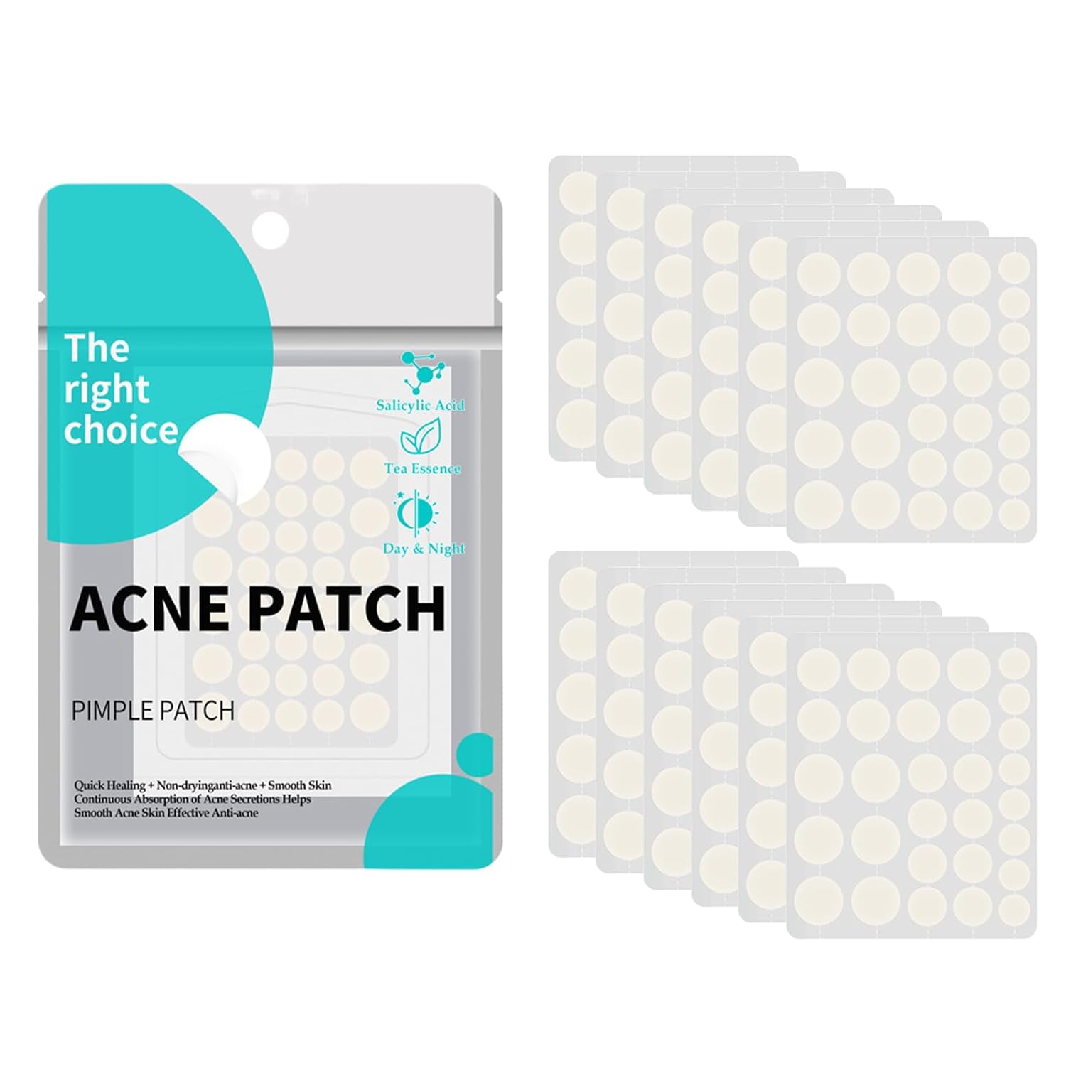 Landrain Pack of 360 Transparent Pimple Patches Hydrocolloid Pimple Patches with Salicylic Acid, Breathable Anti Pimple Patches