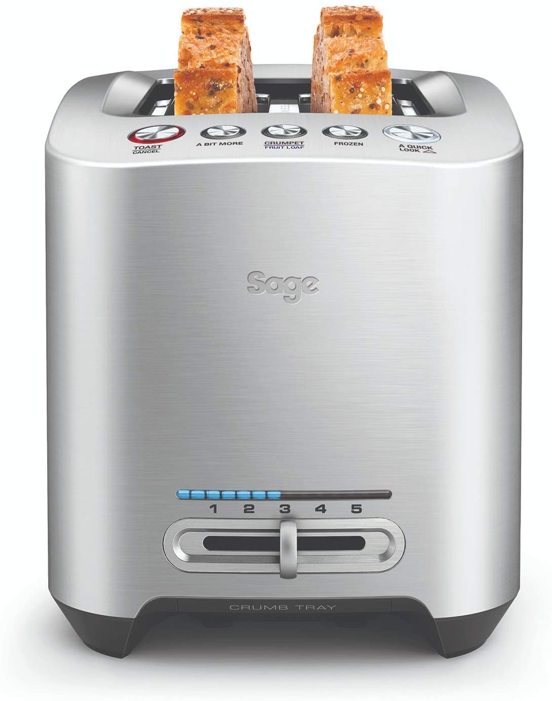 Sage appliances the smart toast Motorized 2-Slice Toaster, Brushed Stainless Steel, BTA825uk