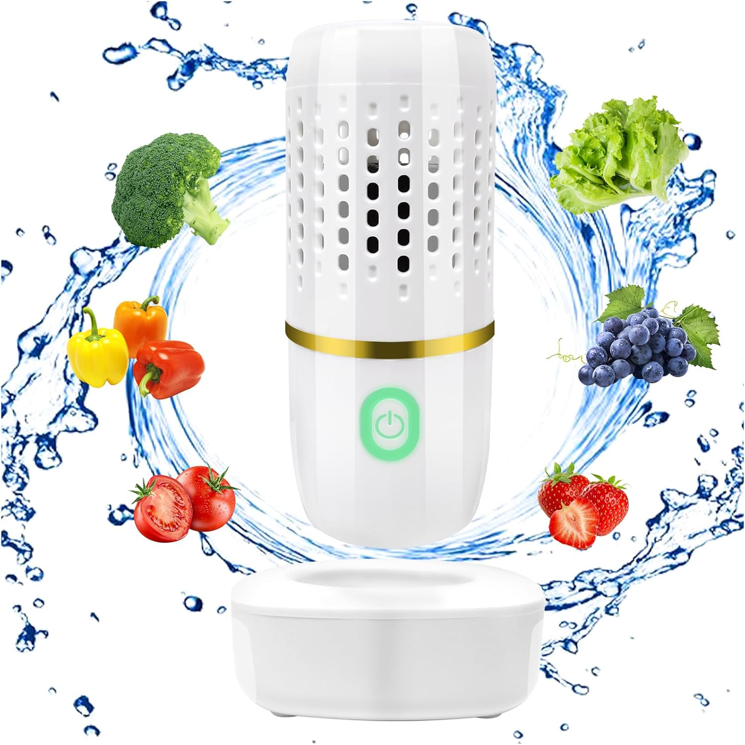 Fruit Vegetable Washing Machine, Rechargeable Cleaning Machine for Vegetables and Fruits, Portable Household Mini Food Cleaner for Meat Seafood