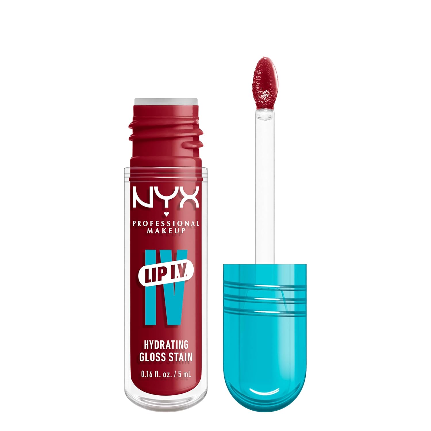 NYX Professional Makeup Moisturizing Lip Gloss and Lip Stain, Up to 12 Hours Care, Lip IV Hydrating Gloss Stain, Berry Thirsty