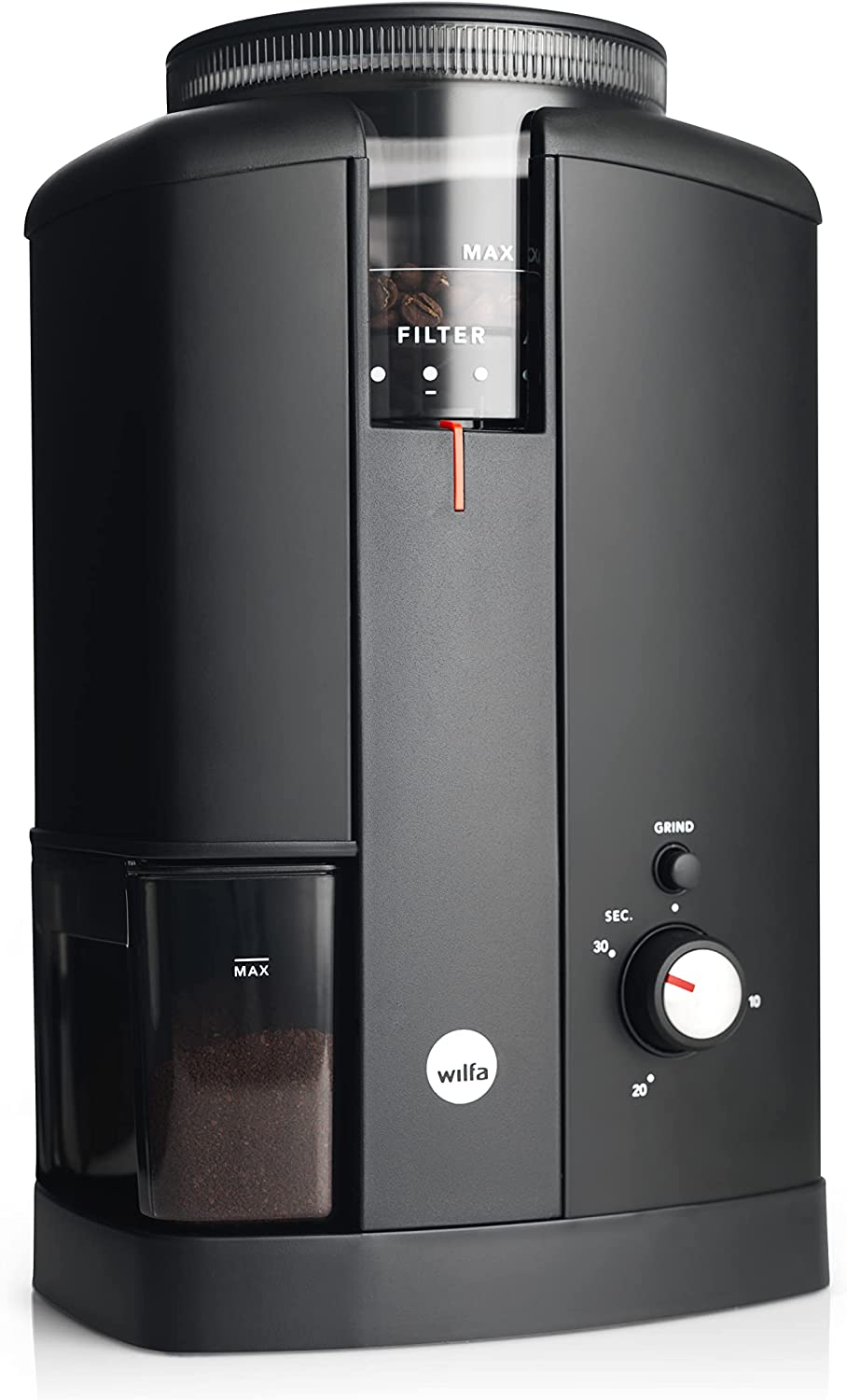 Wilfa Svart Aroma CGWS-130B Electric Coffee Grinder - 40 mm Stainless Steel with 34 Grinding Degrees