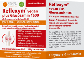 Madaus & Lauscher Reflexym vegan plus glucosamine 1600, 200 pcs