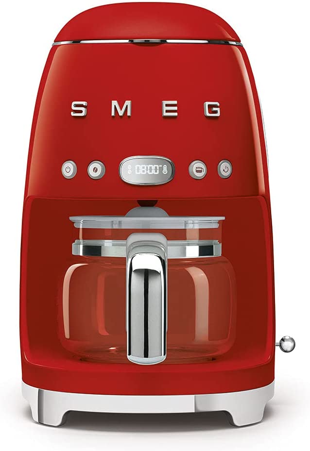 Smeg DCF02RDEU DCF02RDEU/PGAU/WHAU/CRAU/PBAU/SSAU Filter Coffee Machine, Steel, 1.4 Litres, Red