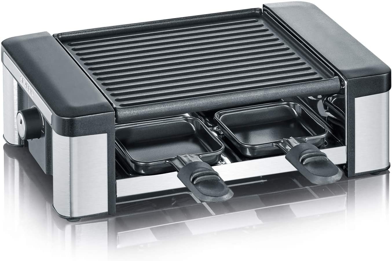 Severin RG 2674 Raclette Grill, Brushed Stainless Steel / Black