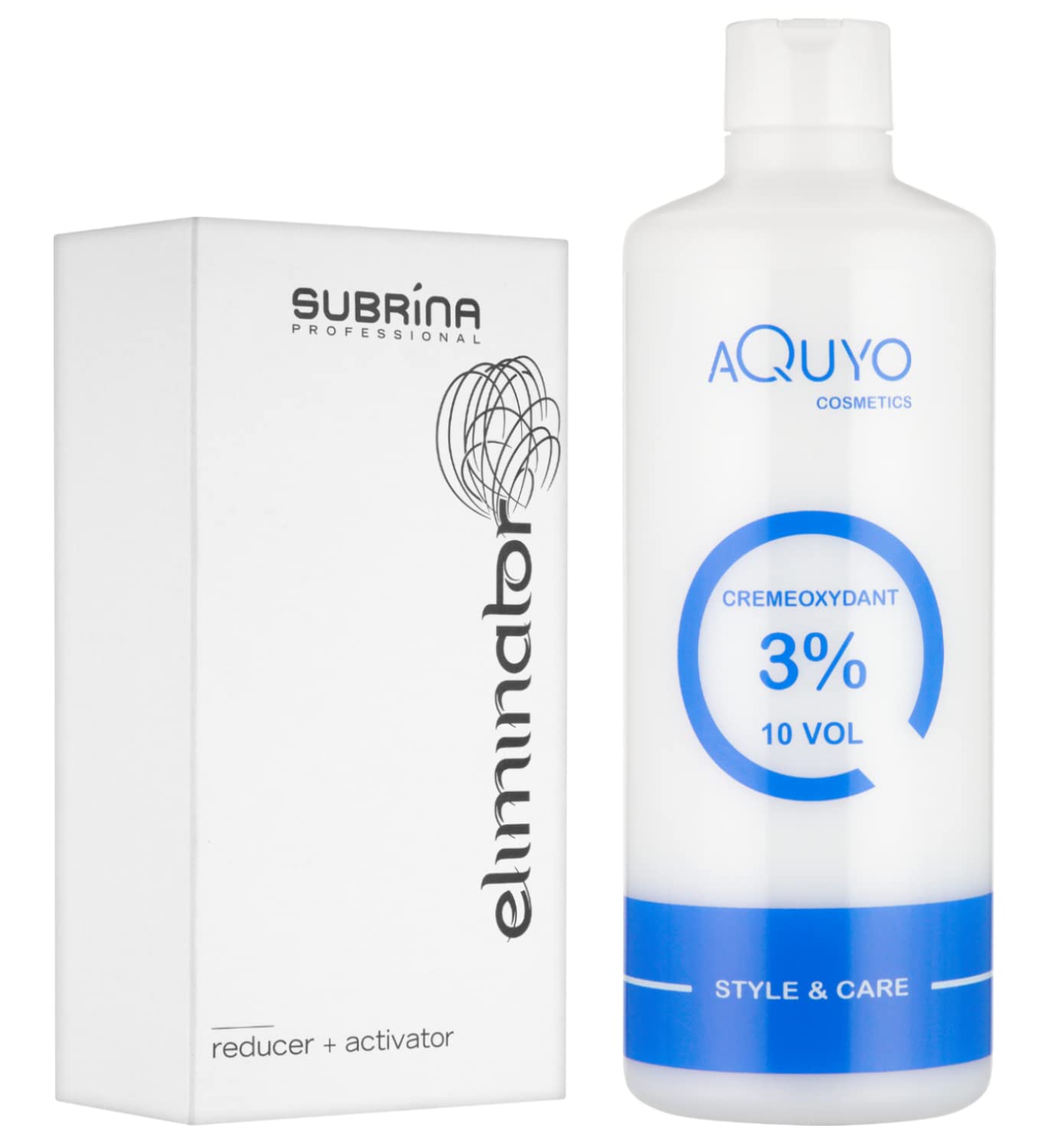 AQUYO Eliminator Hair Colour Remover + Cream Oxydant Developer 3% 500ml | Colour Remover for Removal of Artificial Colour Pigments from Coloured Hair | Colour Remover without Parabens, Paraffins and Bleach