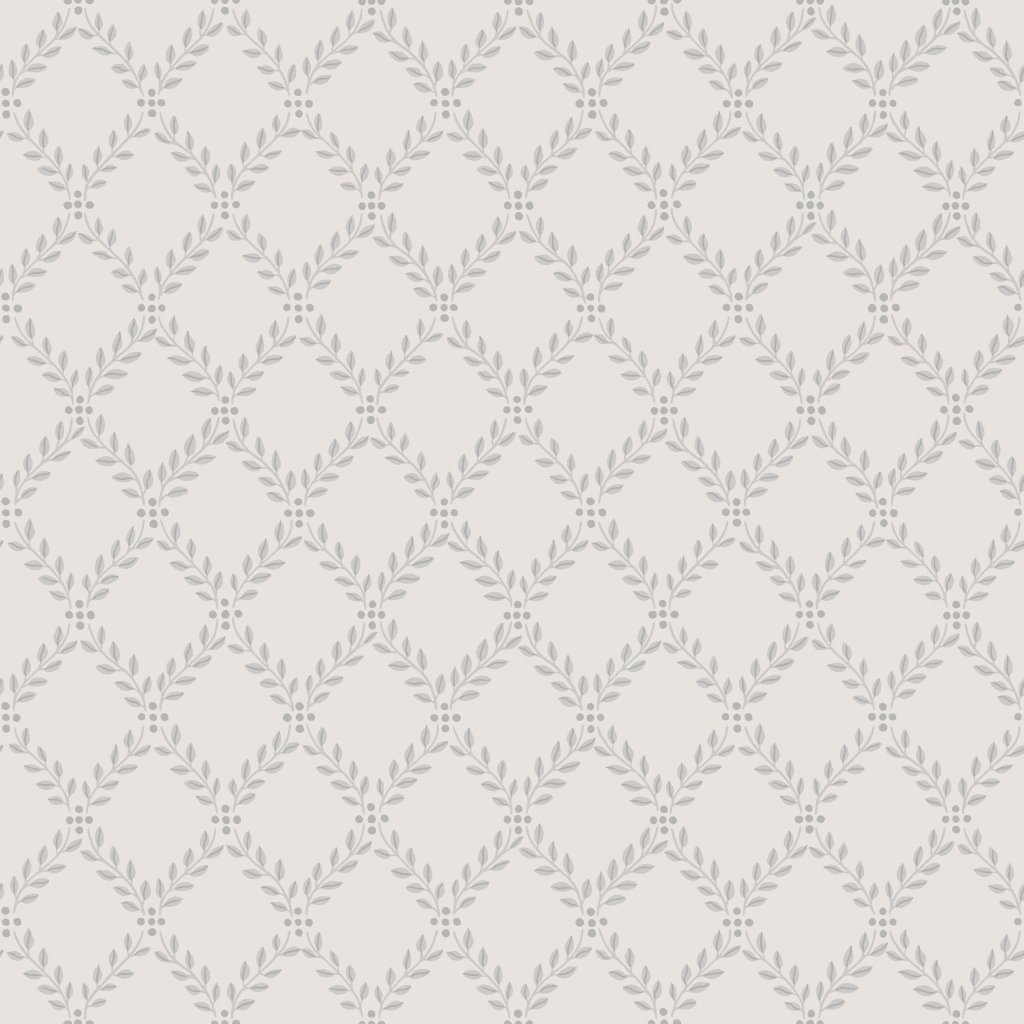 Falsterbo Biedermeier Diamond Foliage Ii 4007 Non-Woven Wallpaper White Lig
