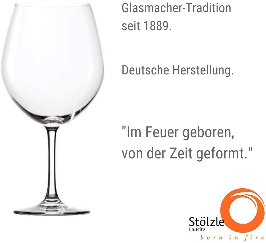Stölzle Lausitz Red Wine Glasses Burgundy Classic 770ml, Set of 6, Dishwash