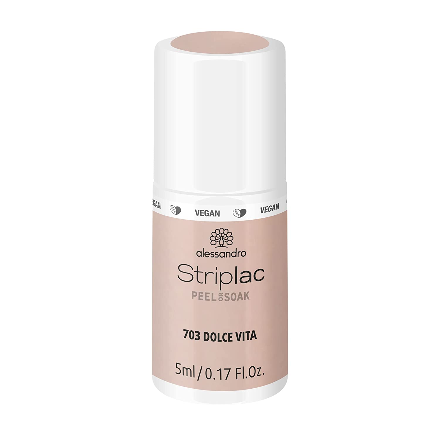 alessandro Striplac Peel or Soak BACI D\'AMORE- DOLCE VITA-VEGAN- LED-Nagellack im eglegante Beige Ton - Für perfekte Nägel in 15 Minuten, 5ml, vita ‎dolce