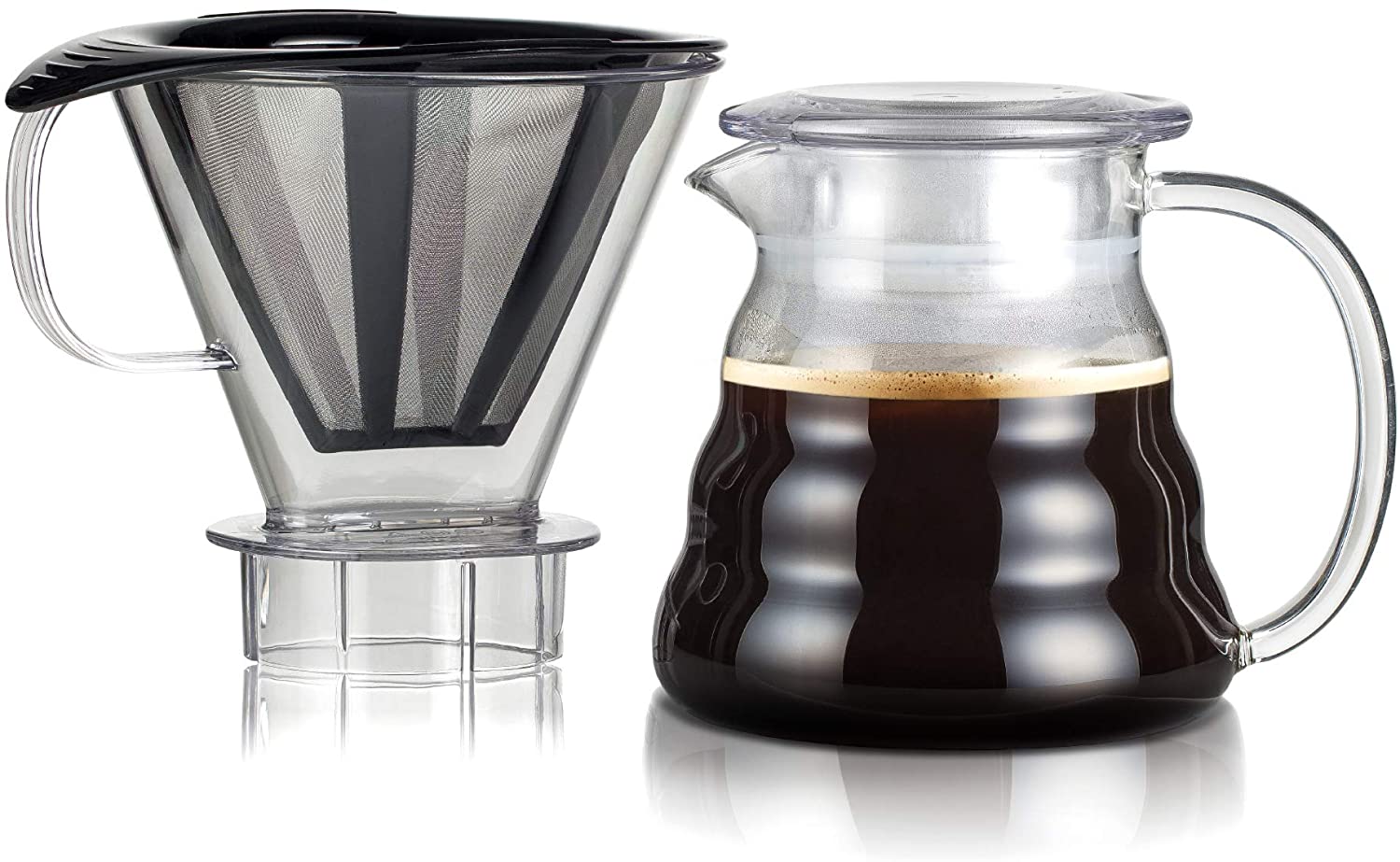 Bodum Melior Pour Over Borosilicate Glass Coffee Dropper with Carafe Lid an