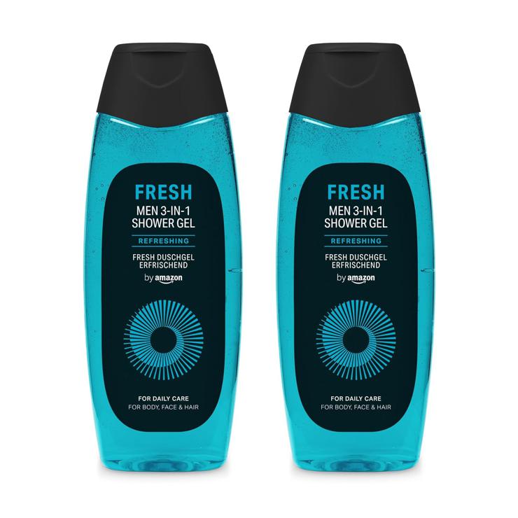 by Amazon Fresh 3in1 shower gel, for men, 2 x 500 ml