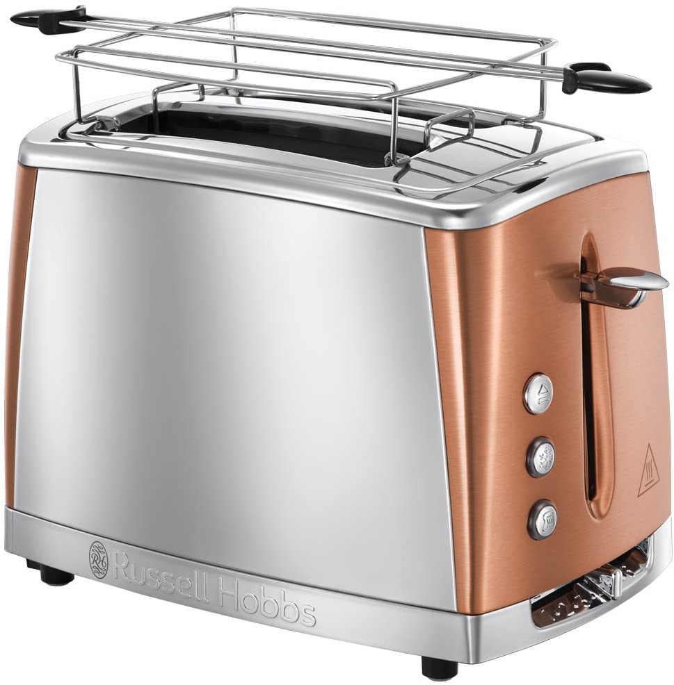 Russell Hobbs Luna Copper Accents, Digital Glass Coffee Maker, Shower Head Technology, Programmable Timer, Toaster