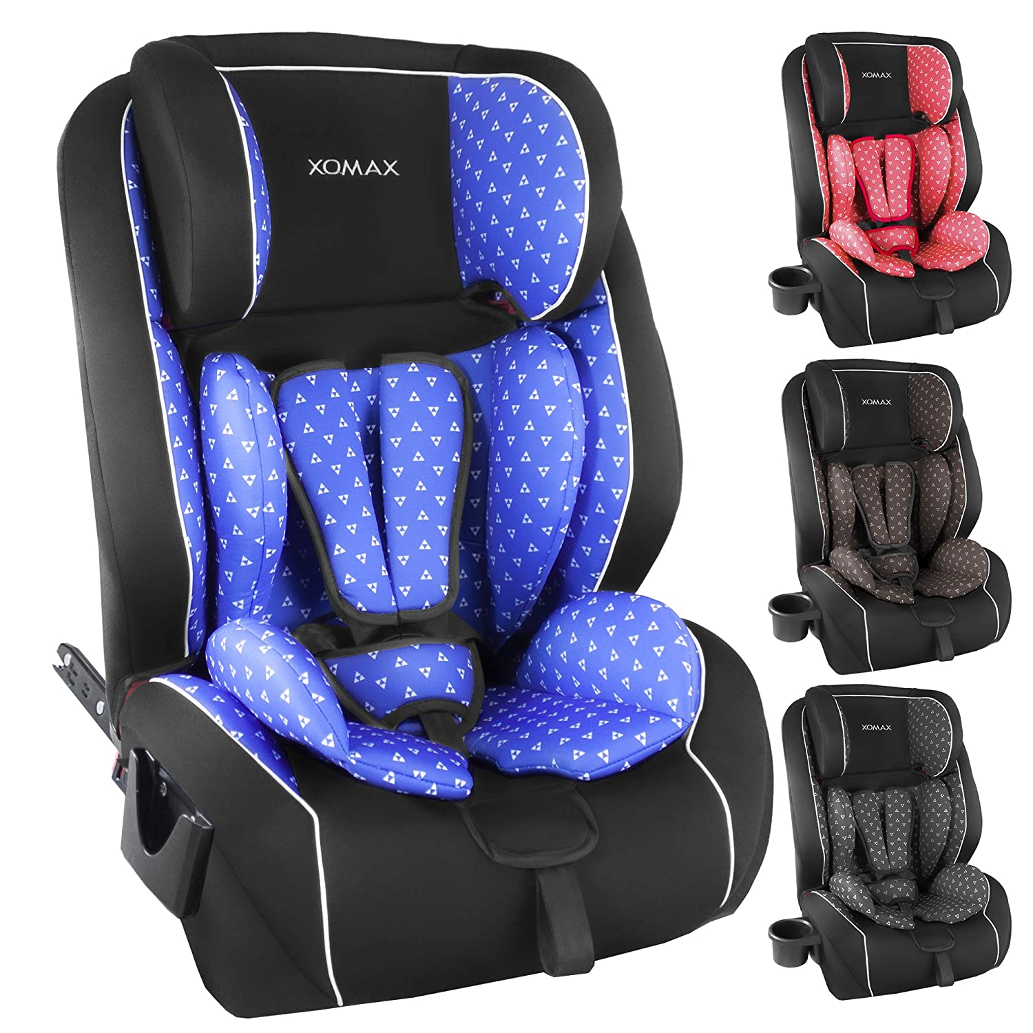 XOMAX XL-518 Child\'s Seat with ISOFIX, Grows with your child, 9-36 kg 1-12 Years Group 1/2/3, 5-Point Harness and 3-Point Harness Removable and Washable Cover ECE R44/04 beige