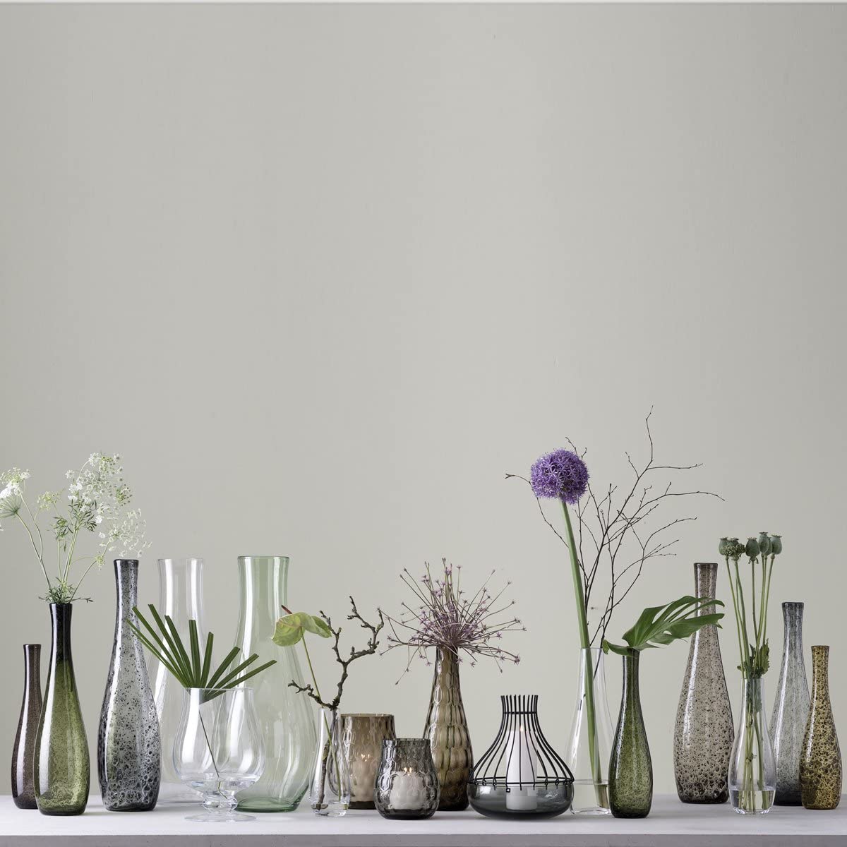 Leonardo Giardino 034904 Glass Vase, Handmade Decorative Vase in Brown, Bulky Flower Vase, Height 400 mm