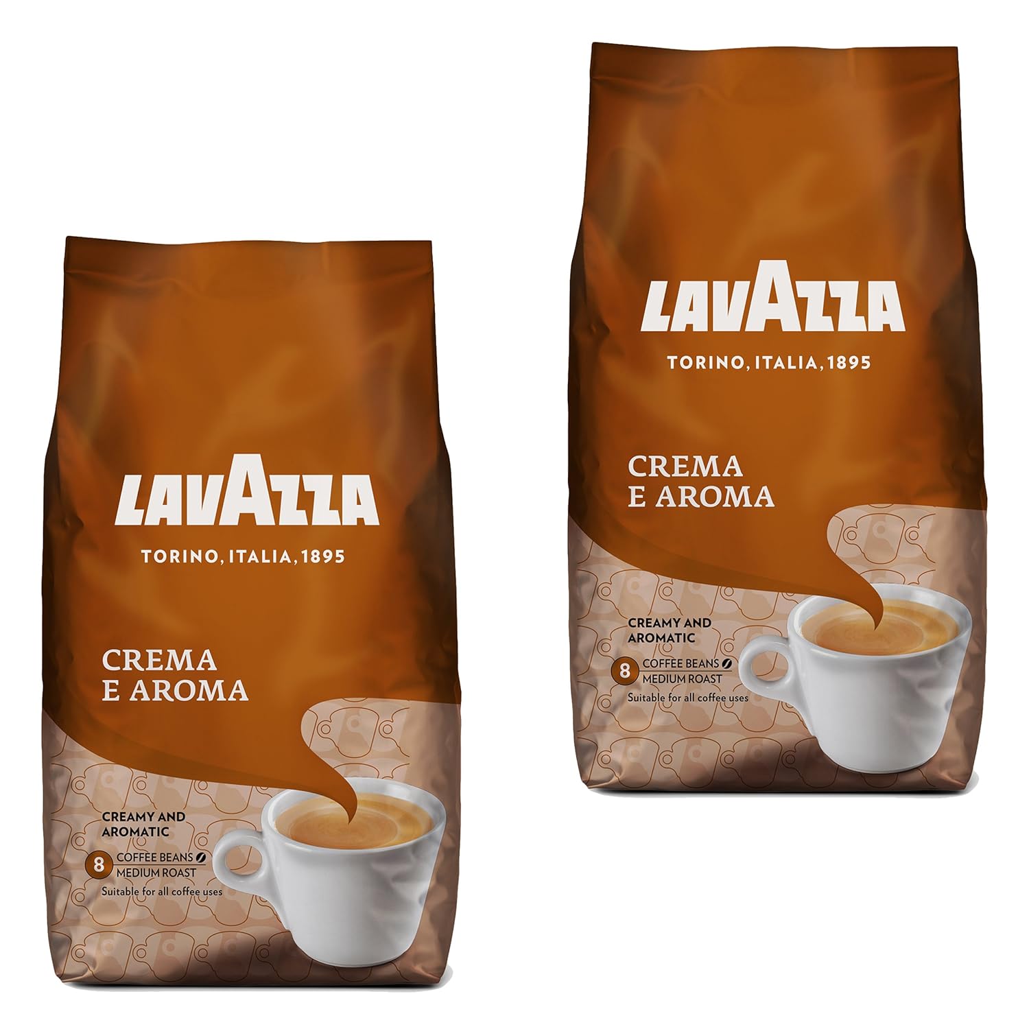 Lavazza Crema E Aroma Coffee Beans, Pack of 2, 2 x 1000g