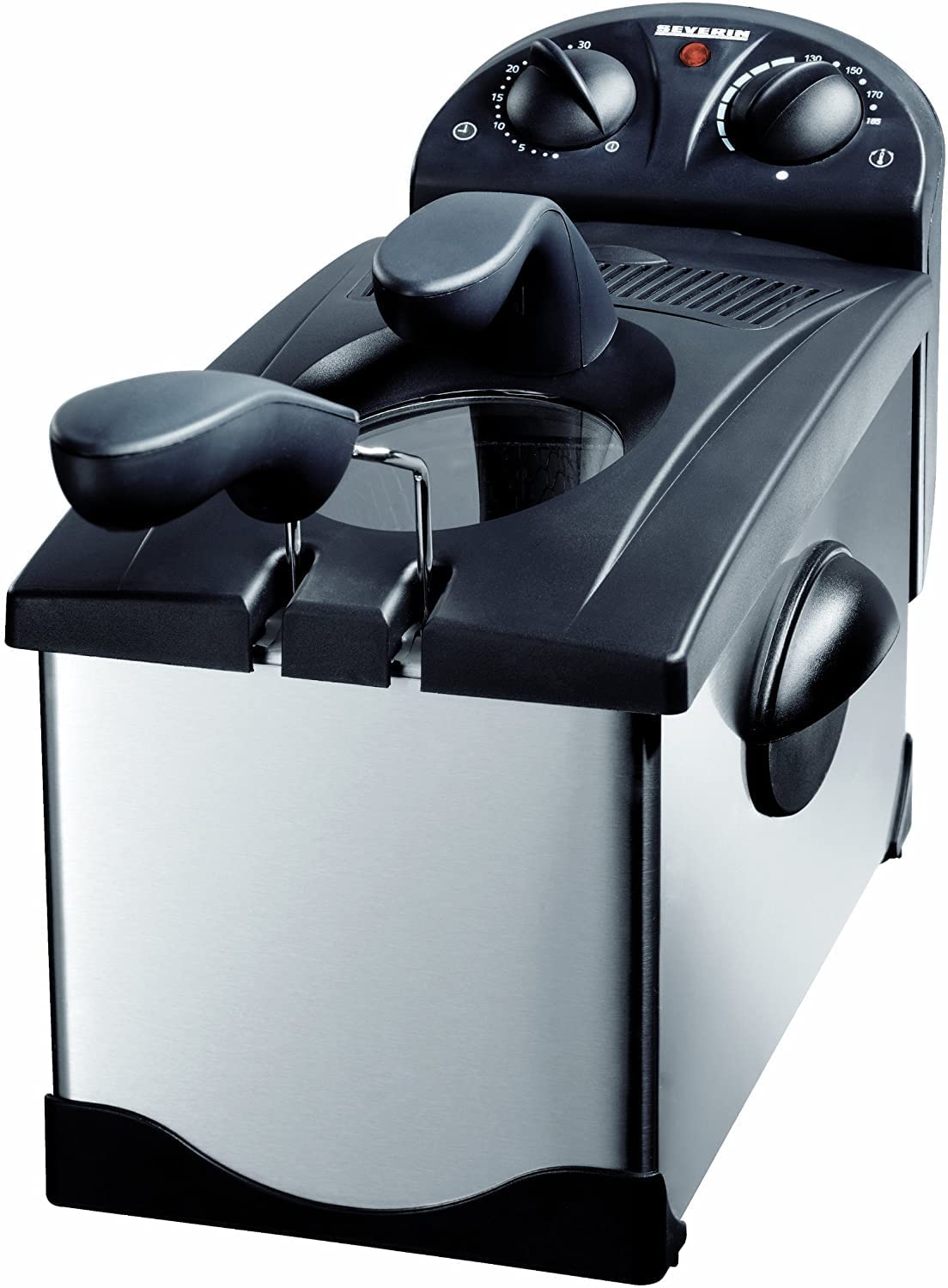 Severin FR 2414 Brushed Stainless Steel/Black/3.0 Litre Capacity Deep Fat Fryer Chip Quantity 600/2100 W