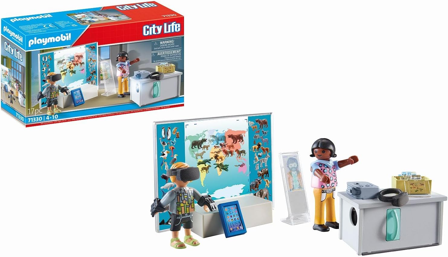 PLAYMOBIL City Life 71330 Virtual Classroom, Working Projector, Tablet and VR Glasses for Creative Role Play, Toy for Children from 4 Years