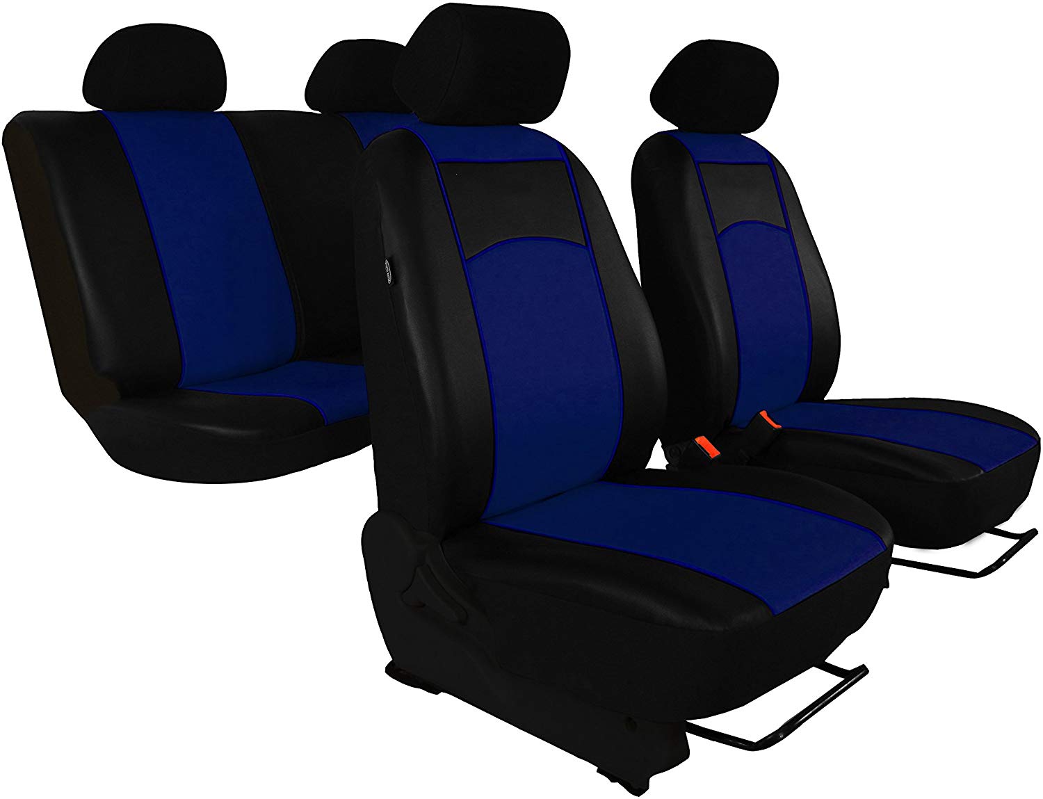 &apos;Universal Imitation Leather Seat Cover Set for A4 B5, B6, B7 Design Faux Leather with Decorative Tuning.. Includes Blue