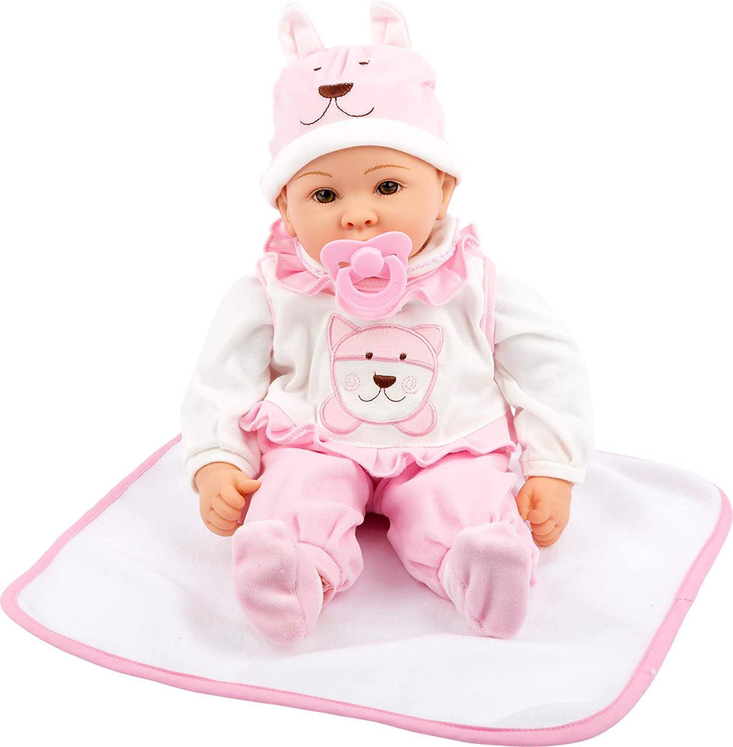 Small Foot Company (HANDY) Small Foot 2735 Baby Doll Emily with Soft Body Including Blanket, Hat, Romper and Dummy 40 cm from 2 Years