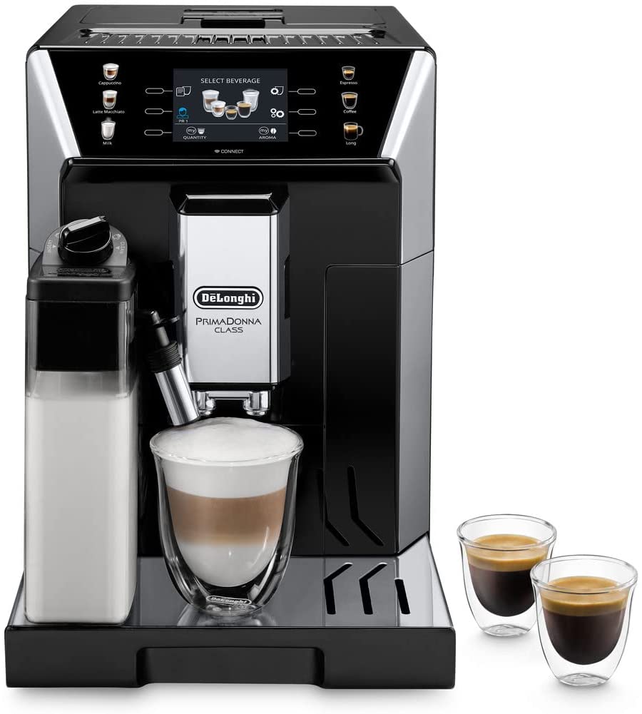 DeLonghi De\'Longhi eCAM 550.55. SB ECAM550.65.SB Coffee Machine, Autonomous, Fully Automatic, 2 Litres, Stainless Steel. Black and Silver, ECAM550.65.SB
