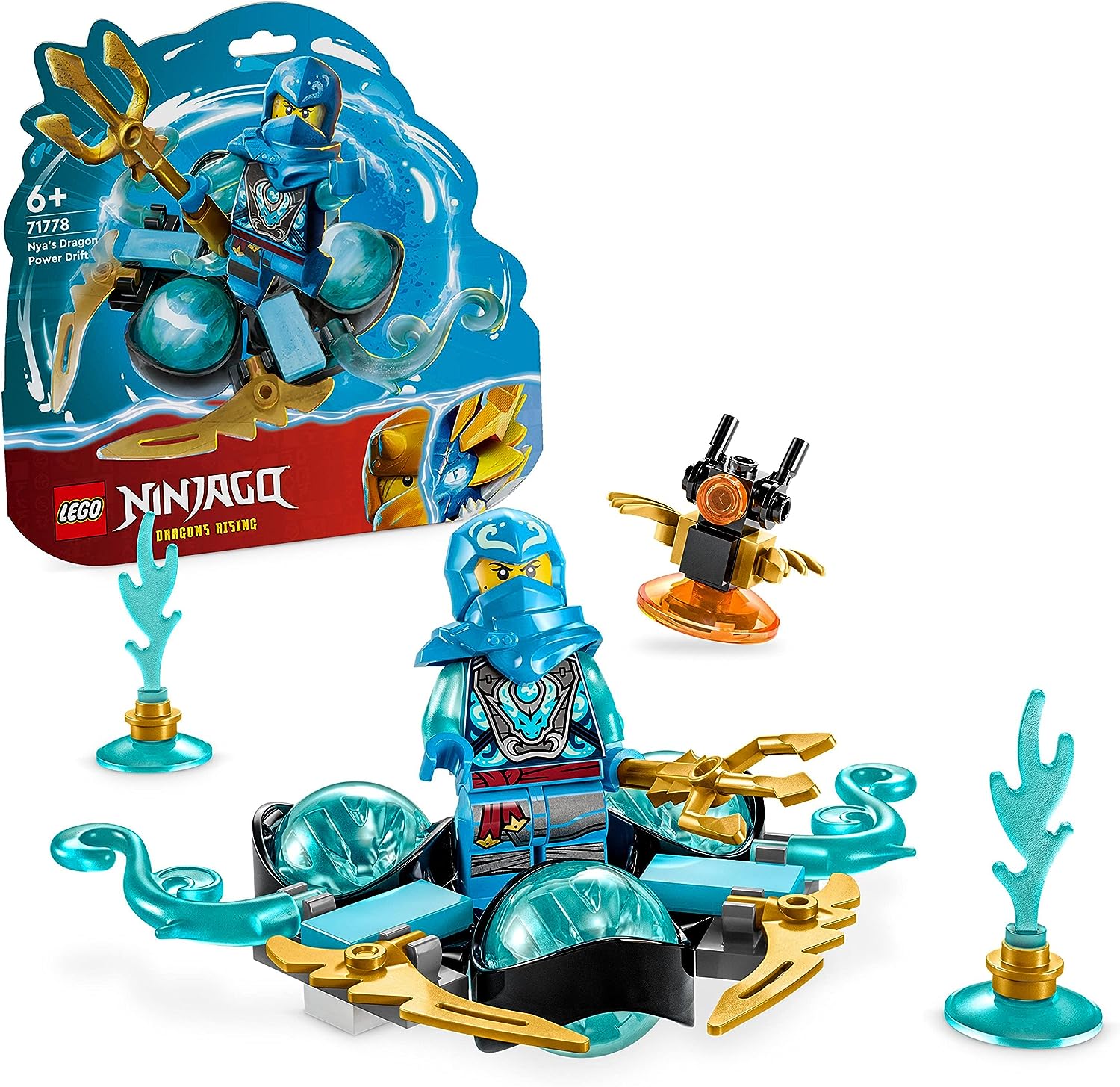 LEGO 71778 Ninjago Nyas Dragon Power Spinjitzu Drift Toy, Spinner with Art Pieces, NYA Mini Figure for Collecting, Small Gift for Children from 6 Years