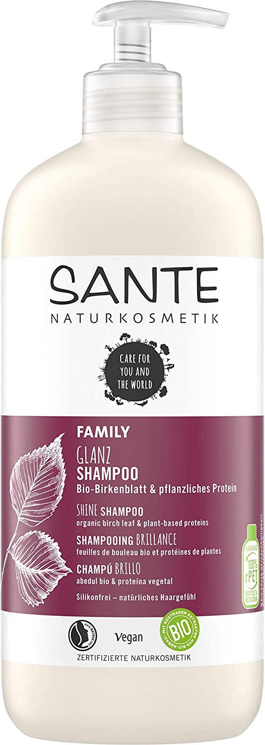 Sante Natural Cosmetics Family Shine Shampoo, Organic Birch Leaf & Vegetable Protein 500ml