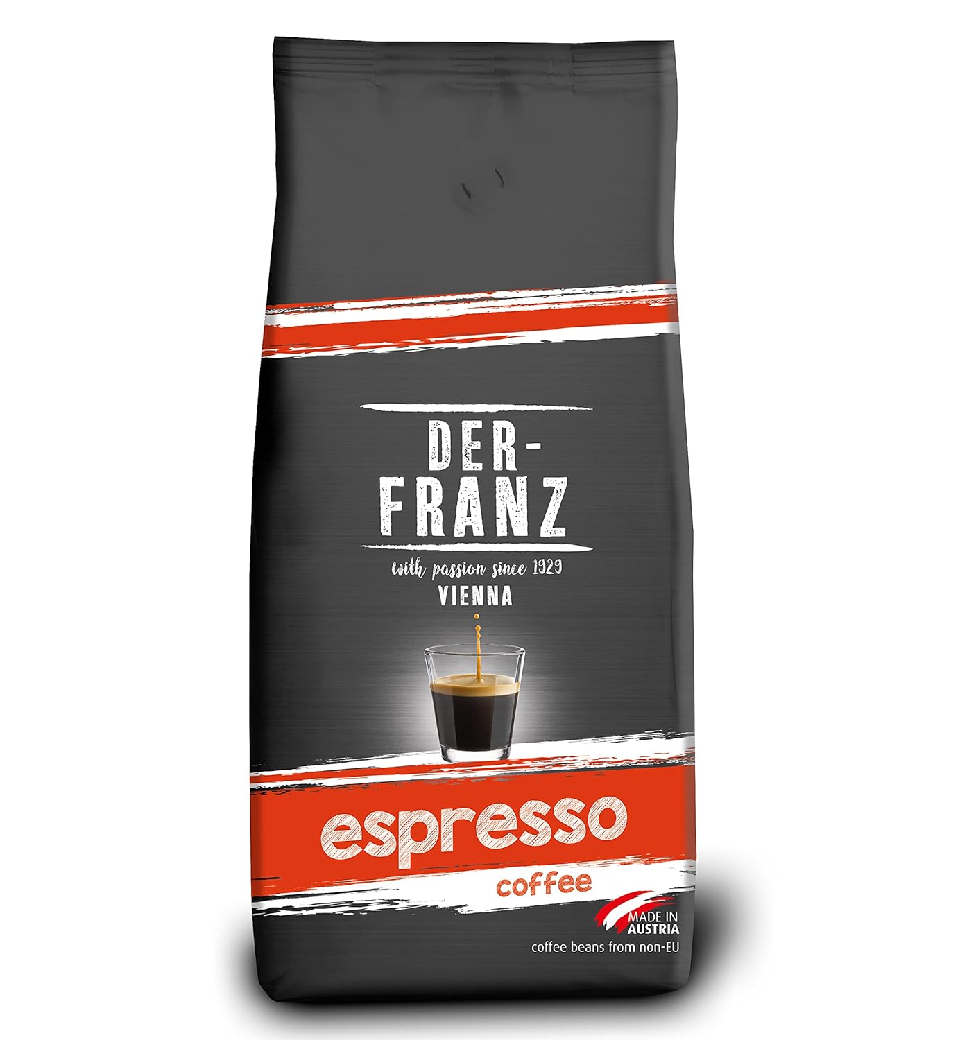 Der-Franz Espresso Coffee, Intensity 5/5, Arabica and Robusta, Whole Bean, 1000 g