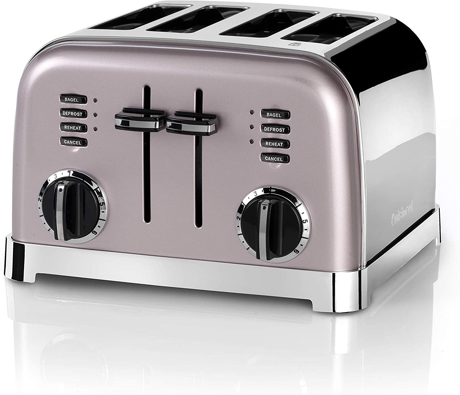 Cuisinart CPT180PIE 4-Slot Toaster with 6 Browning Levels and Defrosting, Warm-up and Stop Function, Extra Wide Toast Slots, Retro Design, Pink
