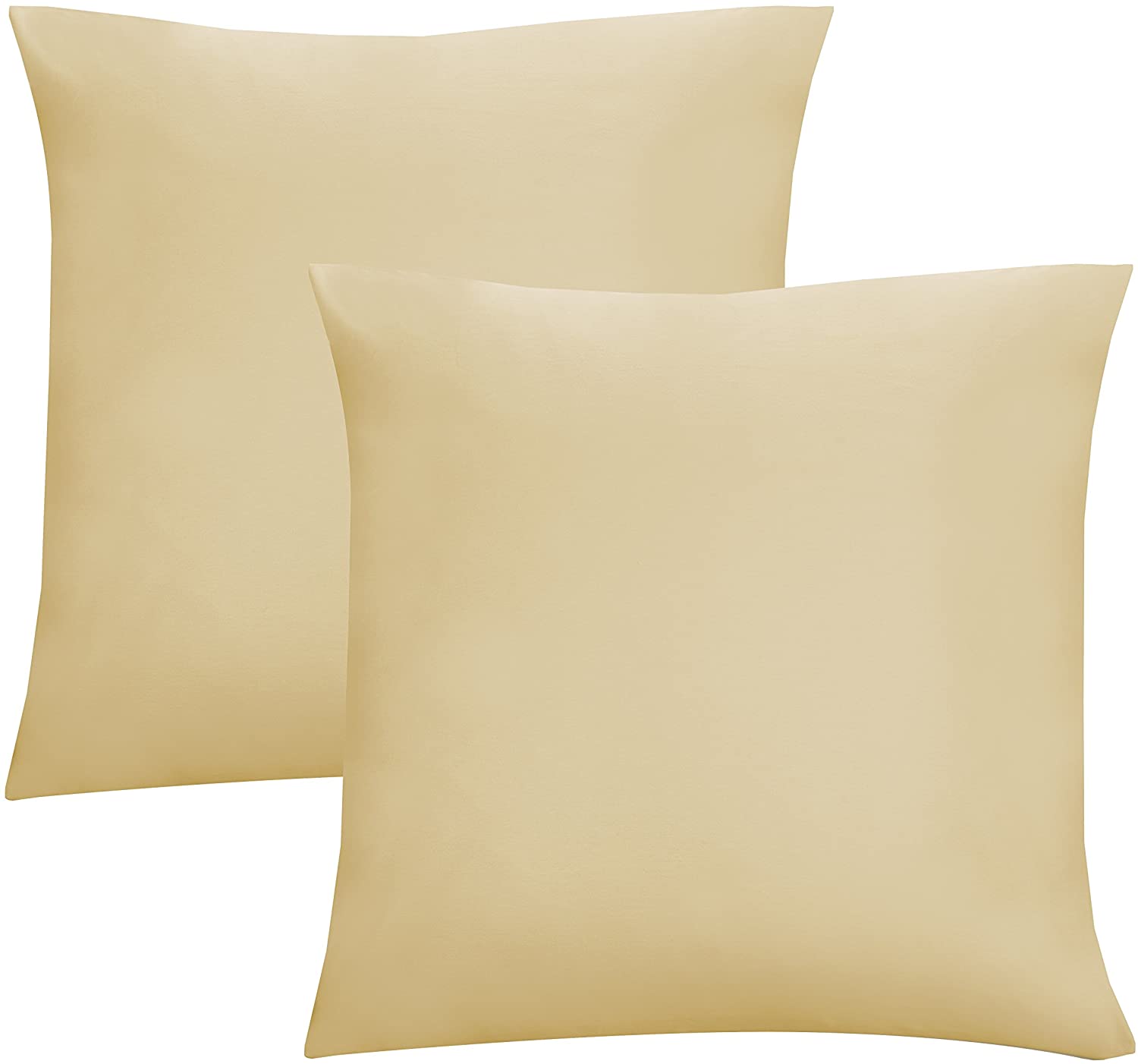 biberna 0077144 Fine Jersey Pillowcase, Combed Cotton, Super Soft, 2x 40 x 40 cm, Yellow