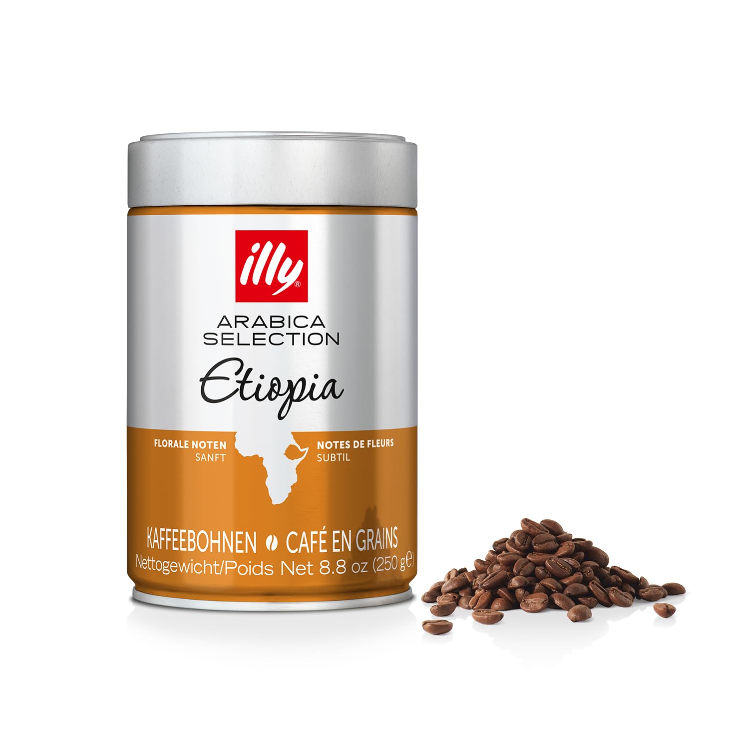 illy Coffee Beans Luxury Arabica Coffee Beans Selection Ethiopia Pack of 6 (6 x 250 g)