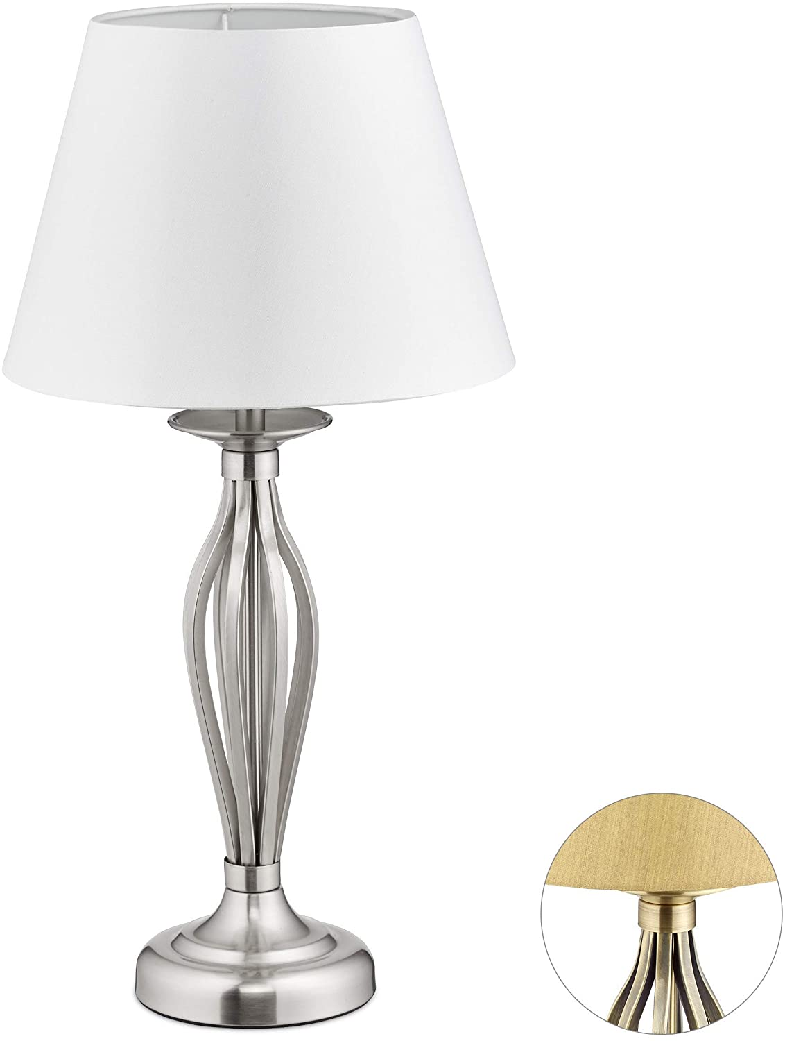 Relaxdays Gold Umbrella Lamp Decorative Floor Lamp With Switch