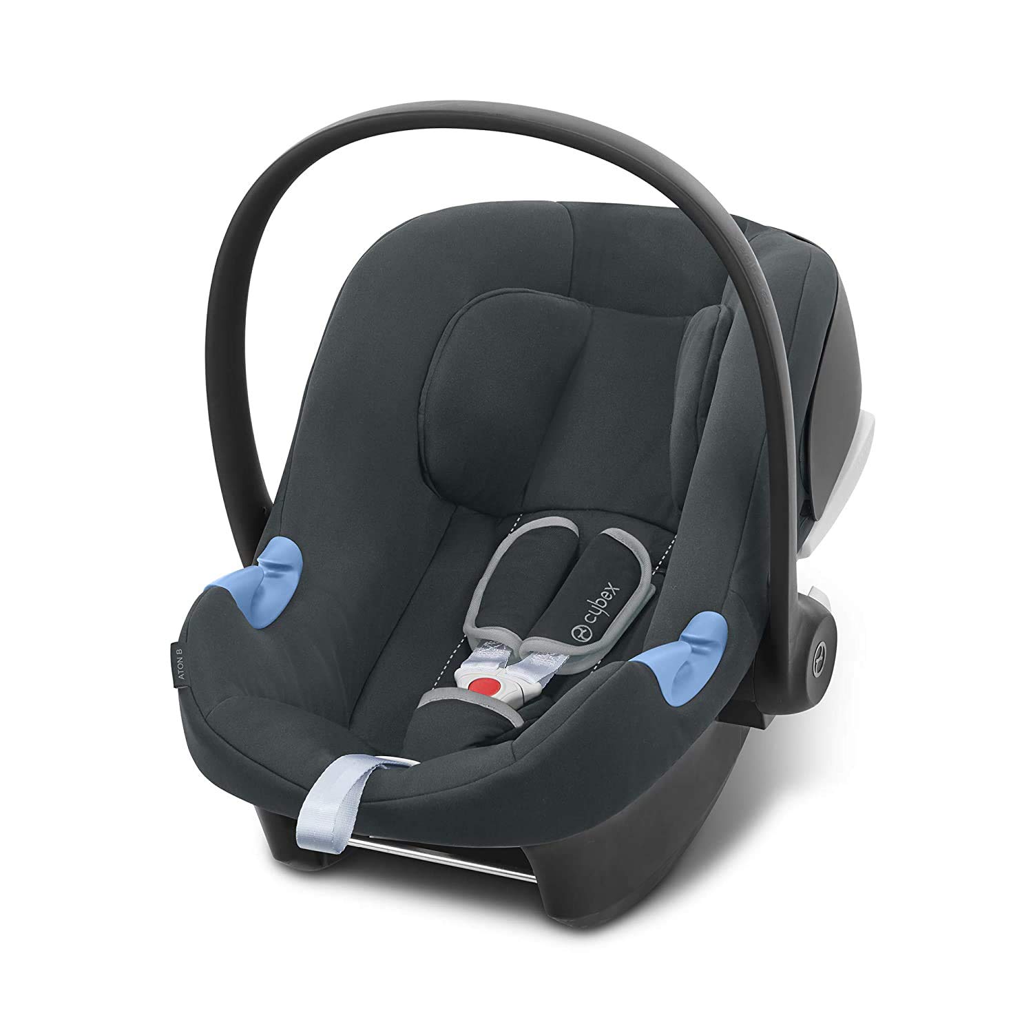 CYBEX Silver Aton B i-Size Car Seat with Newborn Insert from Birth to Approx. 24 Months, 45 to 87 cm, Max. 13 kg, For Cars with and without ISOFIX, Steel Grey