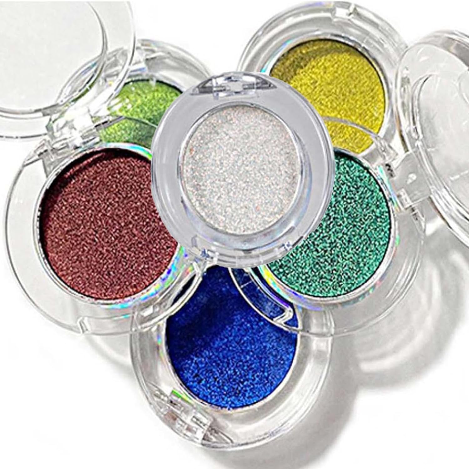 Glitter Eyeshadow, Eyeshadow & Highlighter Duo, Glitter Eyeshadow, Diamond Shimmering Eyeshadow, Halloween Carnival Makeup, Waterproof & Long-Lasting (Set)