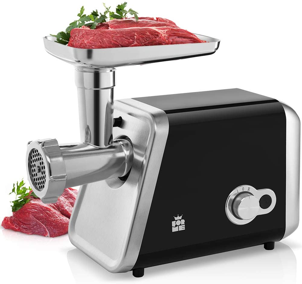 FOR ME ForMe Meat Grinder Electric Stainless Steel 2000 W Max I Meat Mincer I Sausage Machine I Aluminium Parts I Sausage Filler Food Machine with 3 Grinding Plates I Sausage Filling Tubes